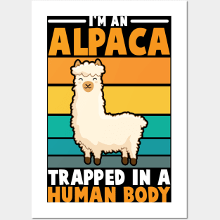 I'm an Alpaca Trappped In A Human Body Posters and Art